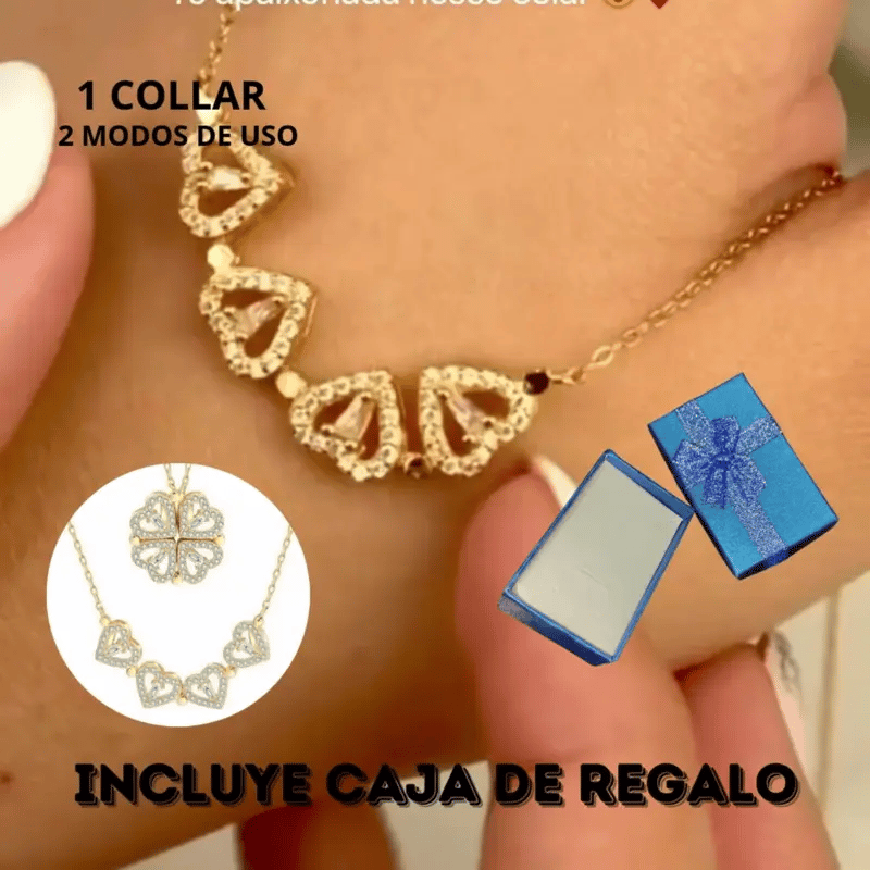Collar Trebol De Corazones💫un recordatorio diario de la fortuna de tenerte.🥰