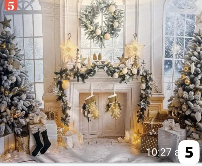 Telón Navideño Mágico 2.50 X 2.10 + Cinta adhesiva doble faz x 5 mts🎄Transforma Tu Navidad🎁50% OFF🎁