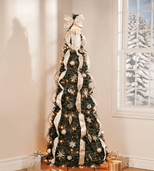 Arbol de Navidad Plegable - Magical Christmas®️ - Obsequio Extensión navideña de 200 bombillos