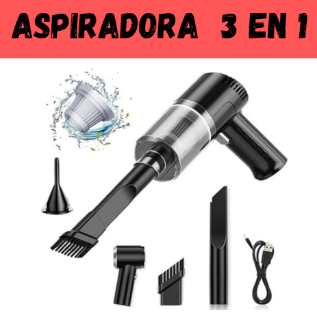 SUPER COMBO limpieza de vehículo - Aspiradora 3 en 1 + Gel limpiador SLIME + Spray Anti Empañante - OFERTA LIMITADA