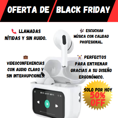 Audífonos Bluetooth A9 PRO Touch Screen - OFERTA LIMITADA