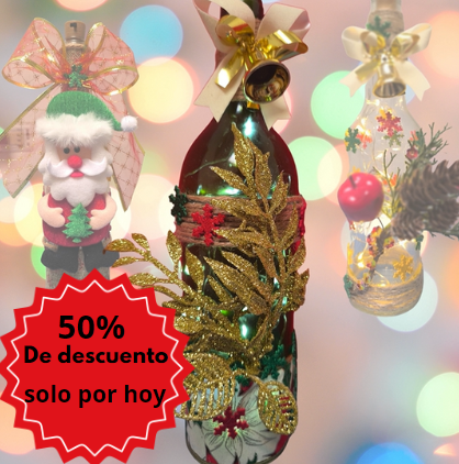 Botella Navideña Con luz led -magical christmas®️ - 50% de descuento en todas las Referencias
