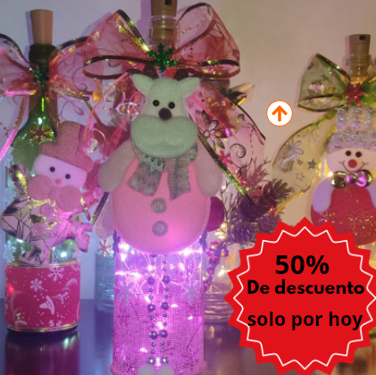Botella Navideña Con luz led -magical christmas®️ - 50% de descuento en todas las Referencias