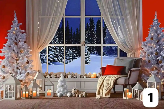Telón Navideño Mágico 2.50 X 2.10 + Cinta adhesiva doble faz x 5 mts🎄Transforma Tu Navidad🎁50% OFF🎁