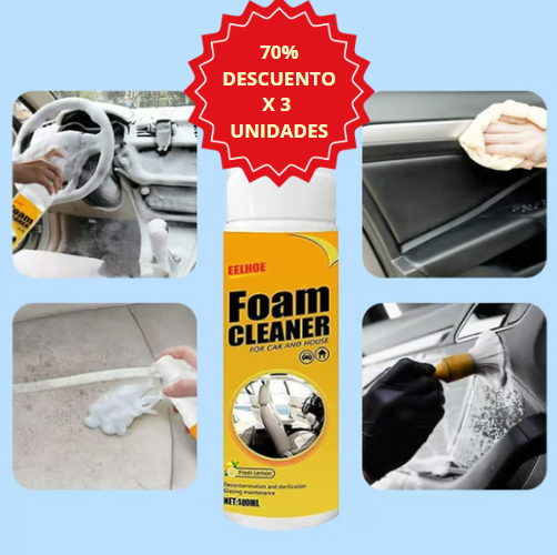 Limpiador Multiusos para el carro y el hogar - Foam Cleaner®️ - LLEVA 3 UNIDADES CON EL 70% DE DESCUENTO