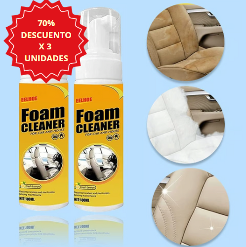 Limpiador Multiusos para el carro y el hogar - Foam Cleaner®️ - LLEVA 3 UNIDADES CON EL 70% DE DESCUENTO