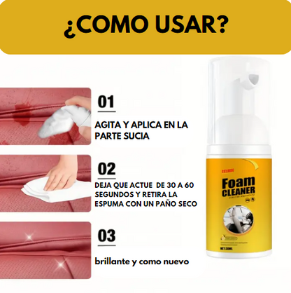Limpiador Multiusos para el carro y el hogar - Foam Cleaner®️ - LLEVA 3 UNIDADES CON EL 70% DE DESCUENTO