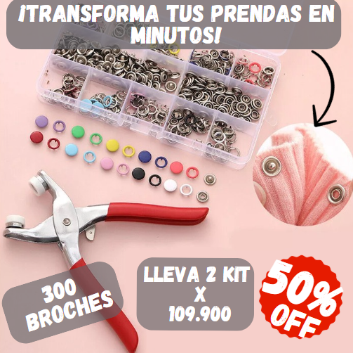 Kit De 300 Broches + Alicates Para Prendas 💫¡Repara y Personaliza Tu Ropa Como Un Experto!💫