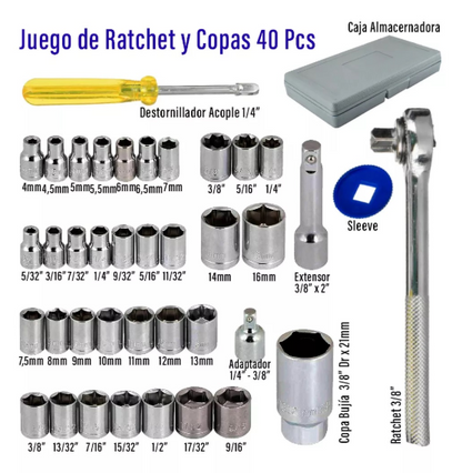 COMBO Cortadora de Cesped Inalambrica con 2 baterias + Juego De Ratchet 40 Piezas + ENVIO GRATIS