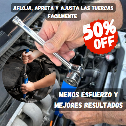 Llave Extensora De Ratchet + 4 ADAPTADORES🛠️Esta llave llega a los espacios que otras no pueden.