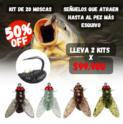 Kit de 20 Moscas Para Pescar 🐟 ¡Que no se te escape el pez!💫