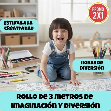 🎁PROMO 2x1🎁Rollo Artístico 3 metros de imaginación, cero pantallas.