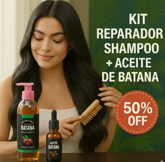 Batana Revival Kit Shampoo 250 ml + Aceite 15ml💎Tratamiento Reparador 🎁50% OFF.