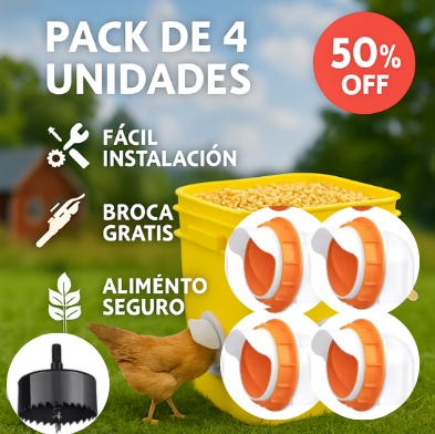 Comedero Para Aves X4 Unidades Y Broca GRATIS🎁50% OFF